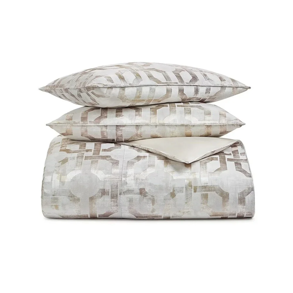Hotel Collection Luxury Fresco 3Pc Queen Duvet Cover Set Gold Jacquard